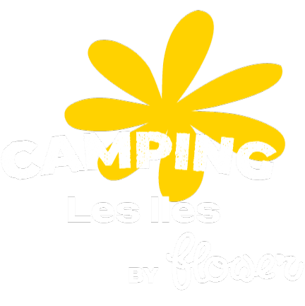 logo camping les iles by flower blanc